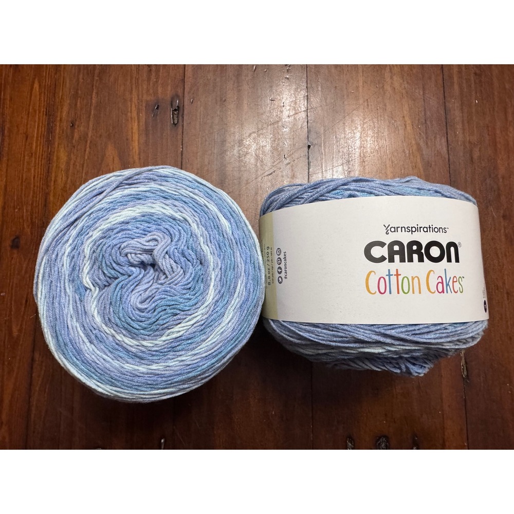 Caron Cotton Cakes Wild Blueberry 57066 Medium 4 Yarn 8.8oz 530yds Blue Gradient